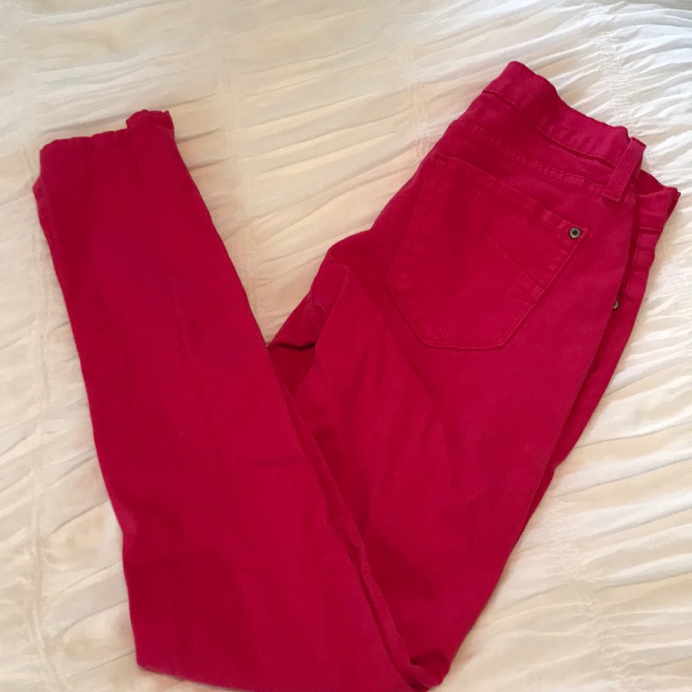 James jeans skinny hot pink jeans